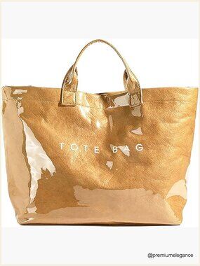 Large PVC Tote Bag with Letter Print Hobo Work Bag